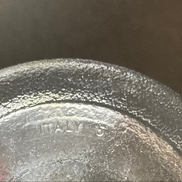 Italy 70s design glass vase, frosted with clear glass circles vase Mid Century - Picture 3 of 3